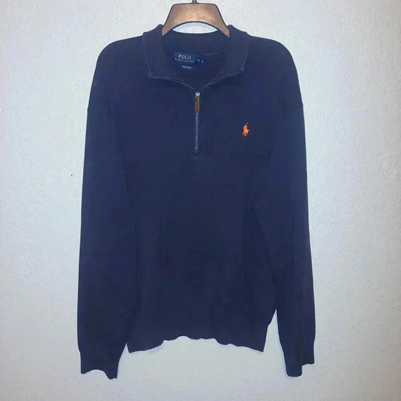 Polo by Ralph Lauren Deep Navy Blue 1/4 Zip Up Sweater - Picture 1 of 5